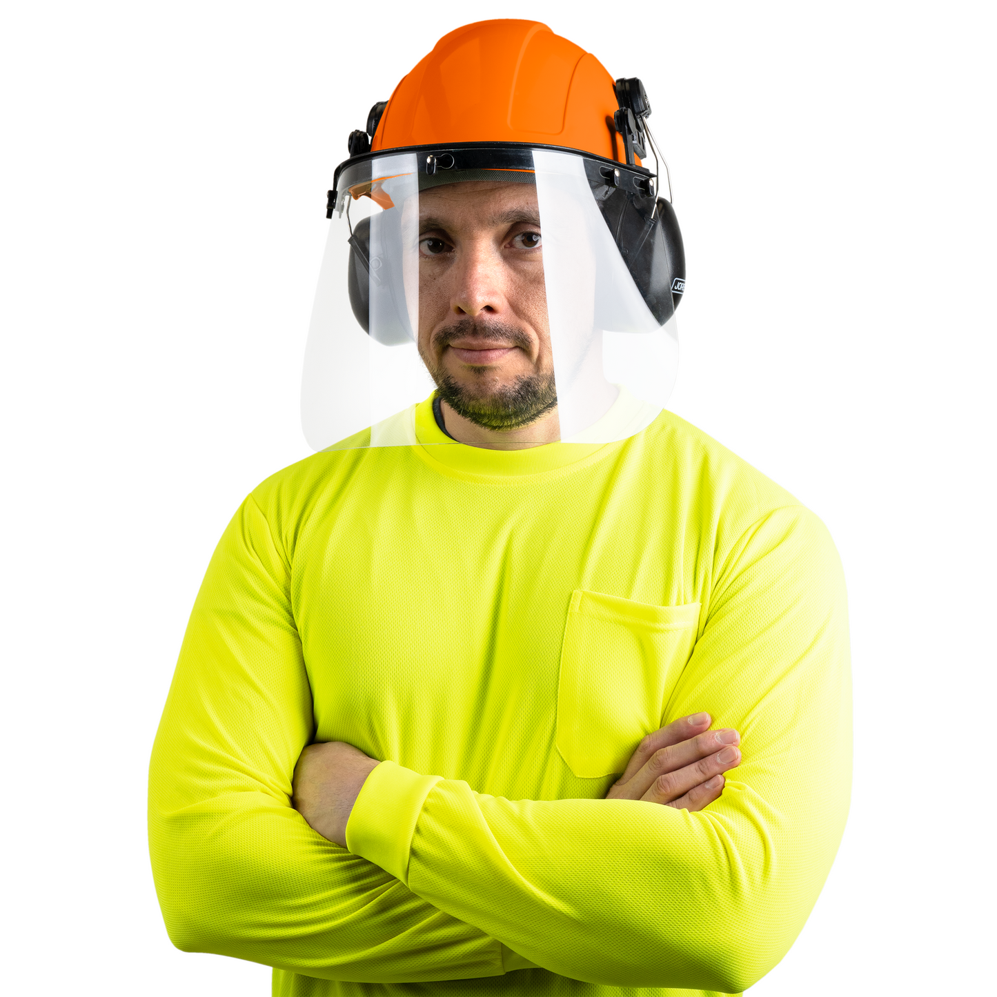 Cap-Style Hard Hat Kit with Mountable Earmuffs and Hi-Transparency Face Shield