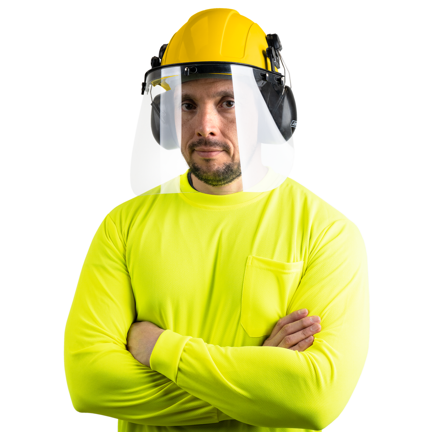 Cap-Style Hard Hat Kit with Mountable Earmuffs and Hi-Transparency Face Shield