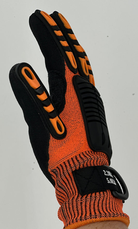 Drop Prevention FME Gloves RFID Orange Diamond with Impact Padding