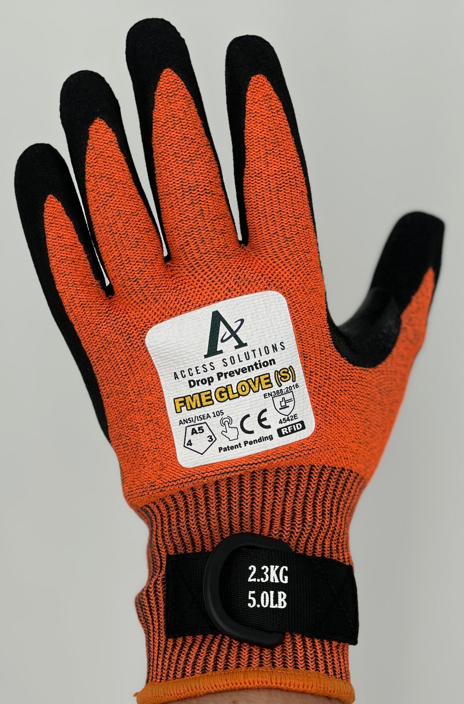 Drop Prevention FME Gloves RFID Orange Diamond