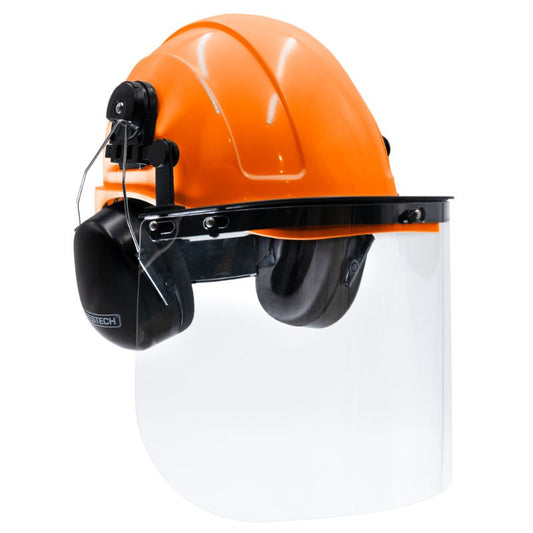 Cap-Style Hard Hat Kit with Mountable Earmuffs and Hi-Transparency Face Shield