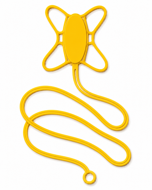 Access Solutions Phone Tether Lanyard, Yellow — Universal Silicone Neck & Belt Strap with Open-Back Corner Grip, Fits iPhone & Samsung 5.4"–6.9"