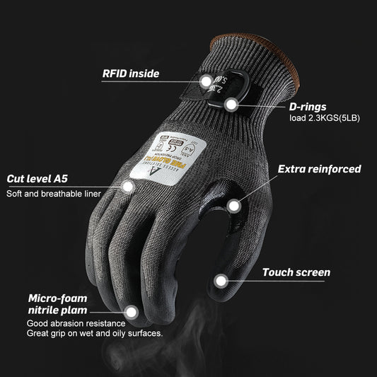Drop Prevention FME Gloves RFID Black