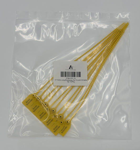 15" Extra Long Breakaway Zip Tie with Writable Tab
