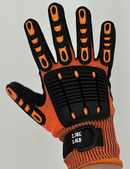 Drop Prevention FME Gloves RFID Orange Diamond with Impact Padding